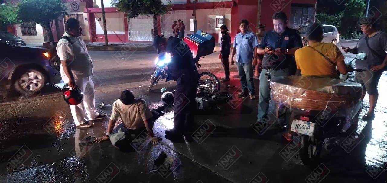 Motociclista lesionado en el Akishino