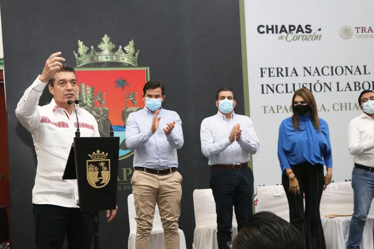 Rutilio Escandón inaugura Feria Nacional del Empleo para Jóvenes e Inclusión Laboral 2021, en Tapachula