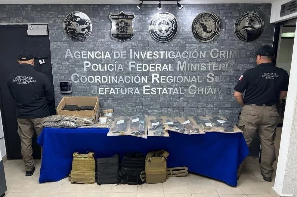 EN CATEO FGR ASEGURA ARMAS, CARTUCHOS Y VEHÍCULOS EN CHIAPAS