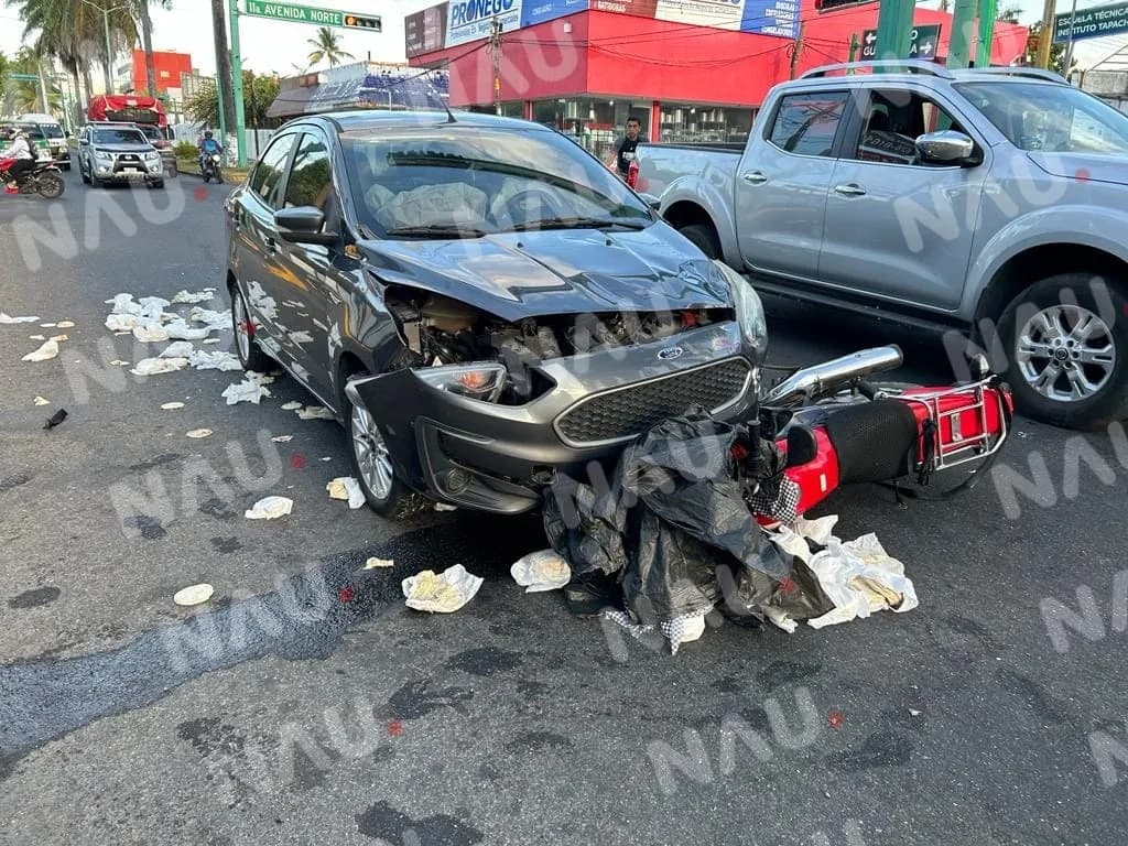 Choque de vehículo contra Motocicleta