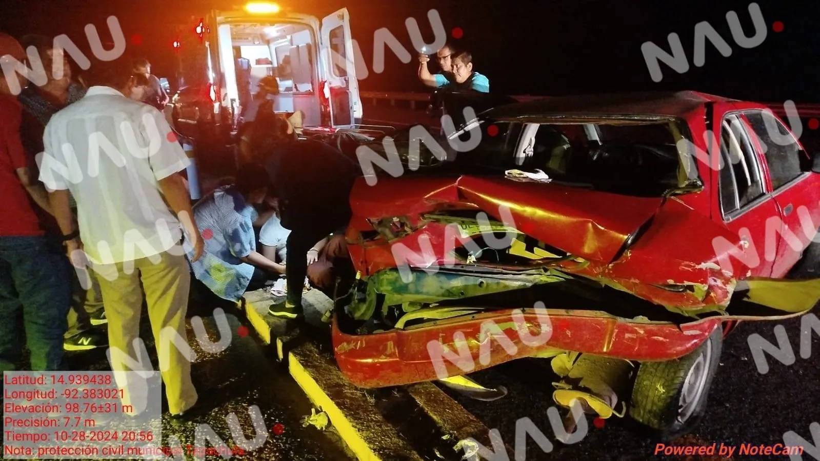 Menor de edad resulta lesionado en accidente vehicular en Tapachula