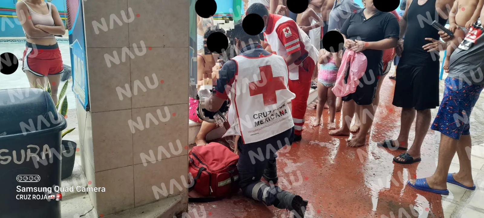 Atiende Cruz Roja a menor que se estaba ahogando en una alberca