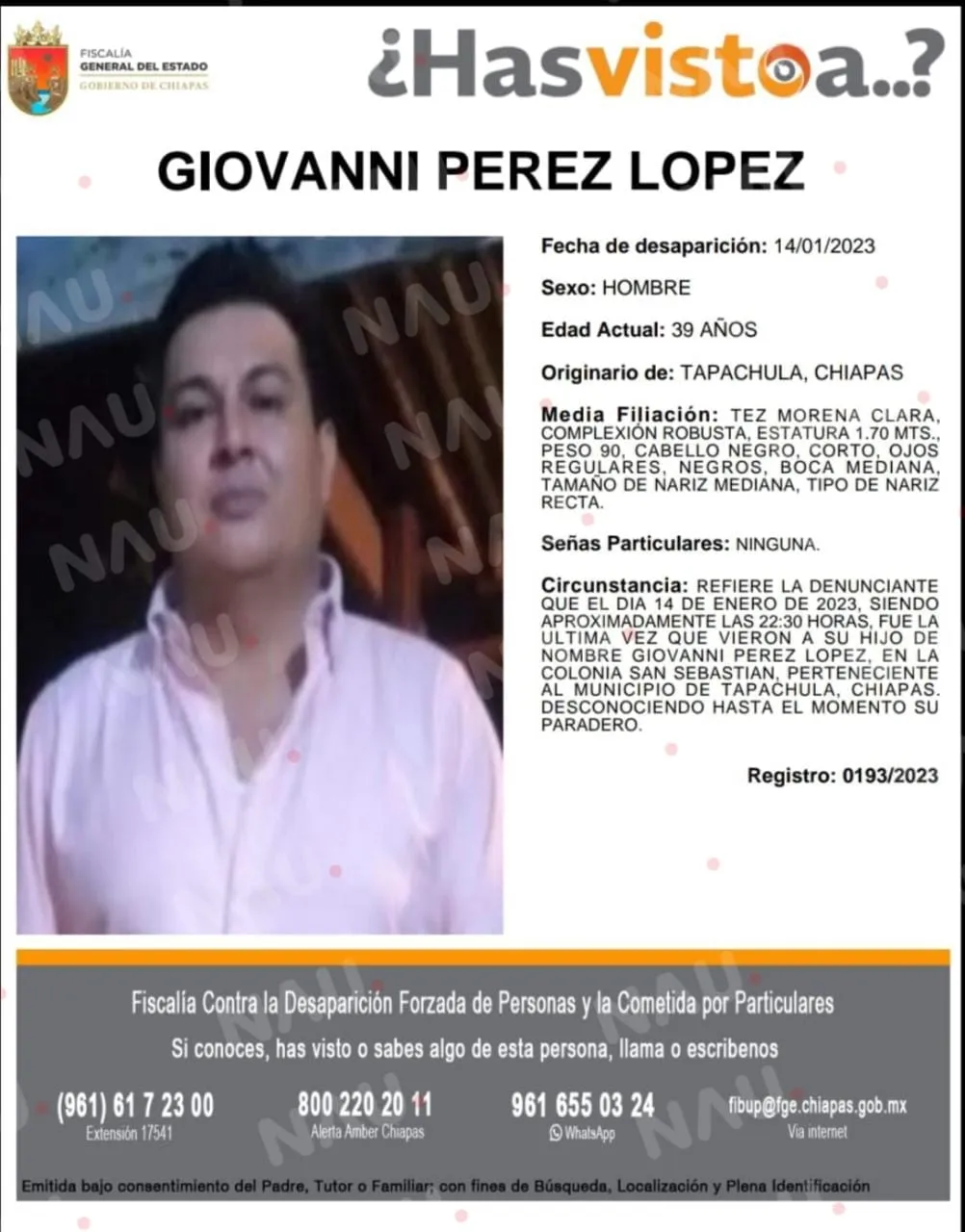 Localizan cuerpo de Giovani Perez López de 39 años