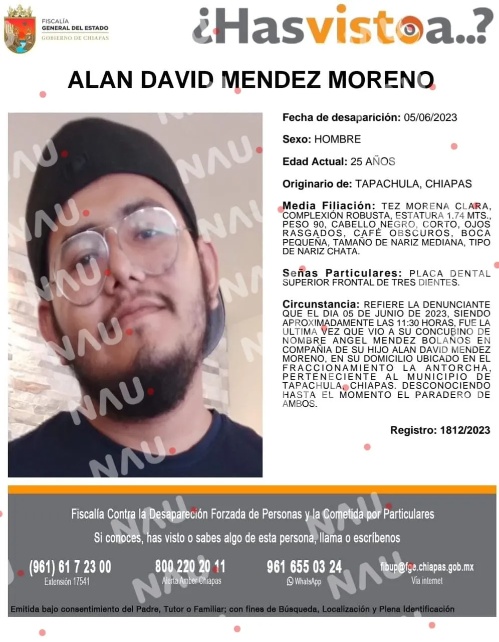 Buscan a dos personas que salieron de sus domicilios en Tapachula