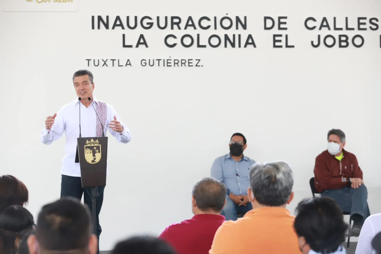 Rutilio Escandón y Carlos Morales inauguran obras en la Colonia El Jobo