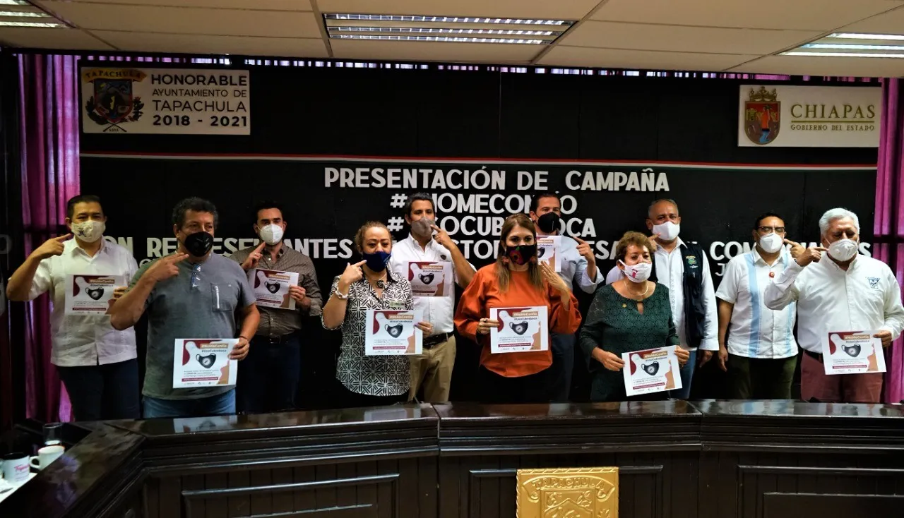 AYUNTAMIENTO DE TAPACHULA Y SALUD ESTATAL PRESENTAN LA CAMPAÑA “NO ME CONFÍO, USO CUBREBOCA”
