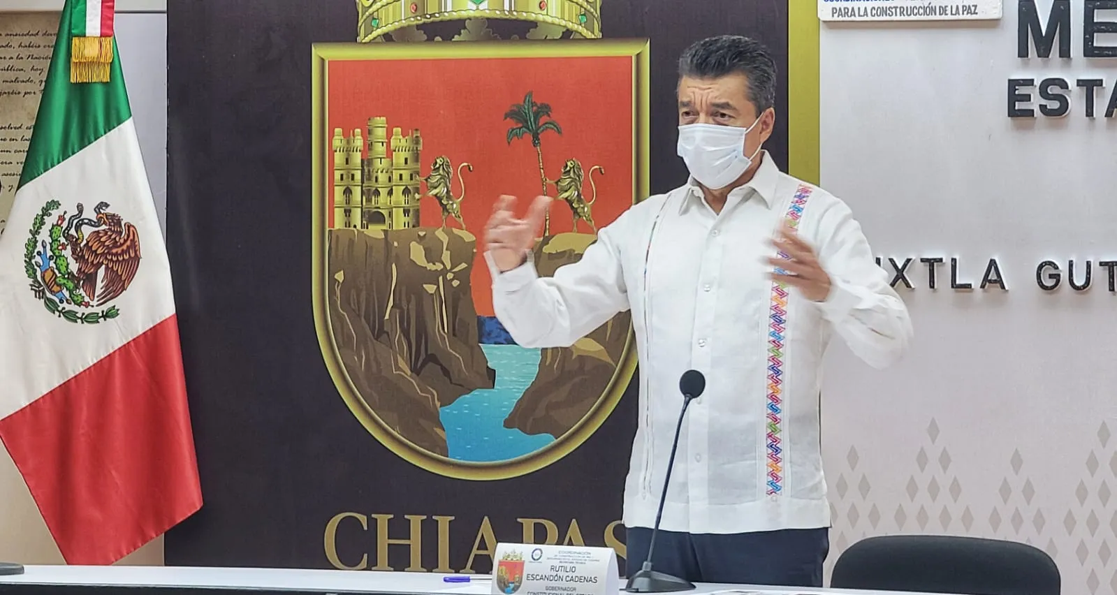 Exhorta Rutilio Escandón a vacunarse y mantener medidas preventivas contra el COVID-19