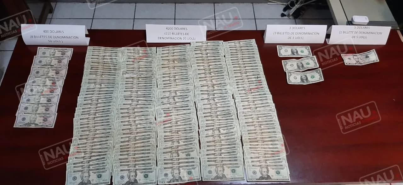Llevaba casi 5 mil dólares que no pudo acreditar