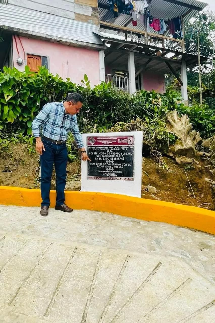 Entrega el presidente Municipal Isaías Verdugo Roblero, obra de beneficio social para habitantes del Ejido Desenlace