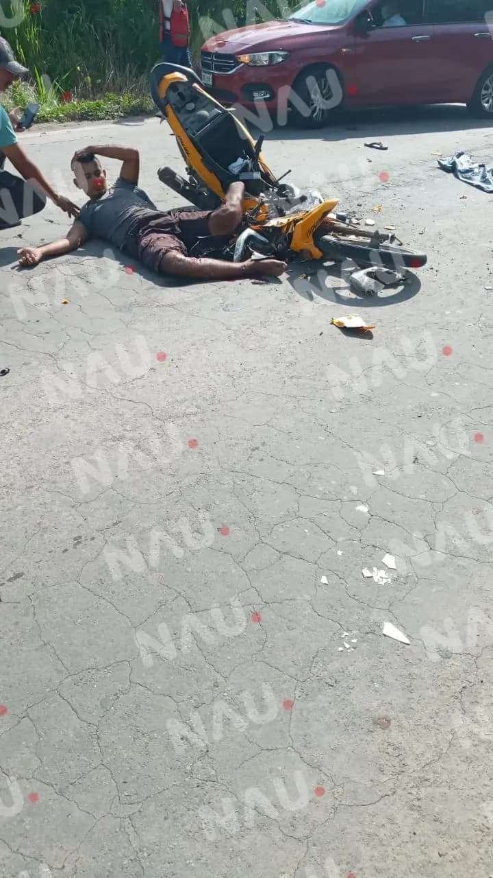 Motociclista lesionado