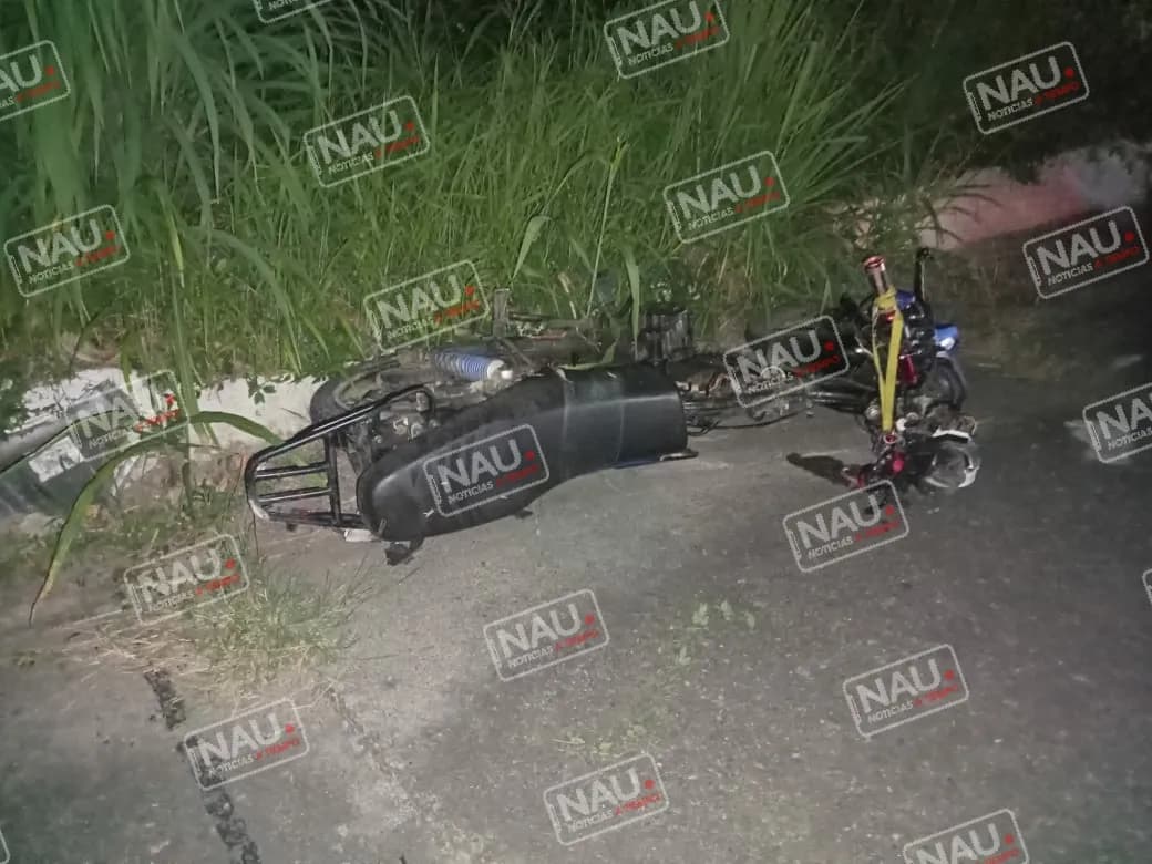 Muere conductor de motocicleta al ser impactado por un vehículo.