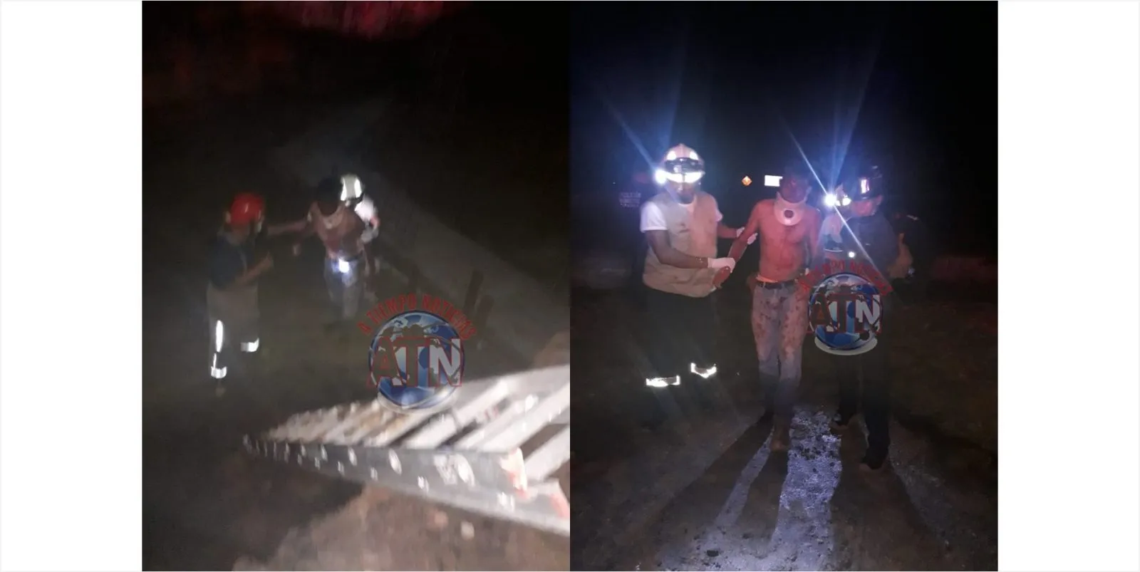 Rescata a motociclista que cayó en un zanjo de 4 metros en la costera
