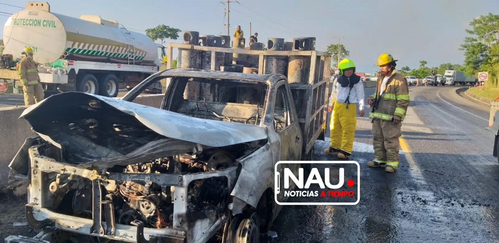 Se incendia camión de Gas Galgos