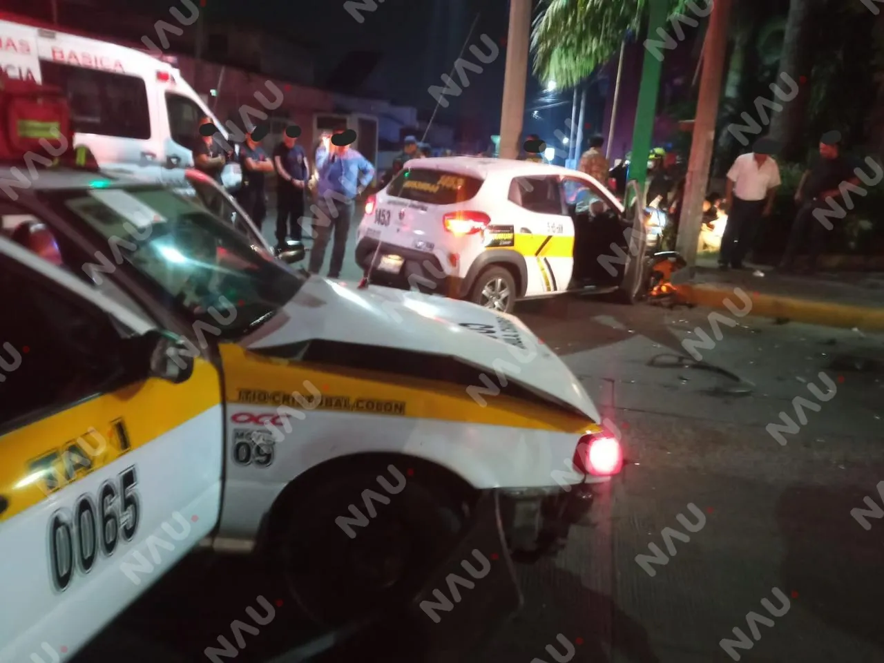 Accidente múltiple deja un lesionado en el centro de Tapachula