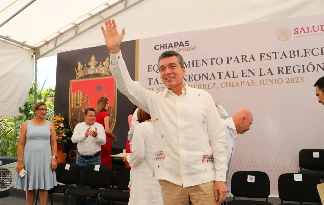 Rutilio Escandón agradece a la Federación equipos para que Chiapas dé servicio de Tamiz Neonatal al Sur Sureste