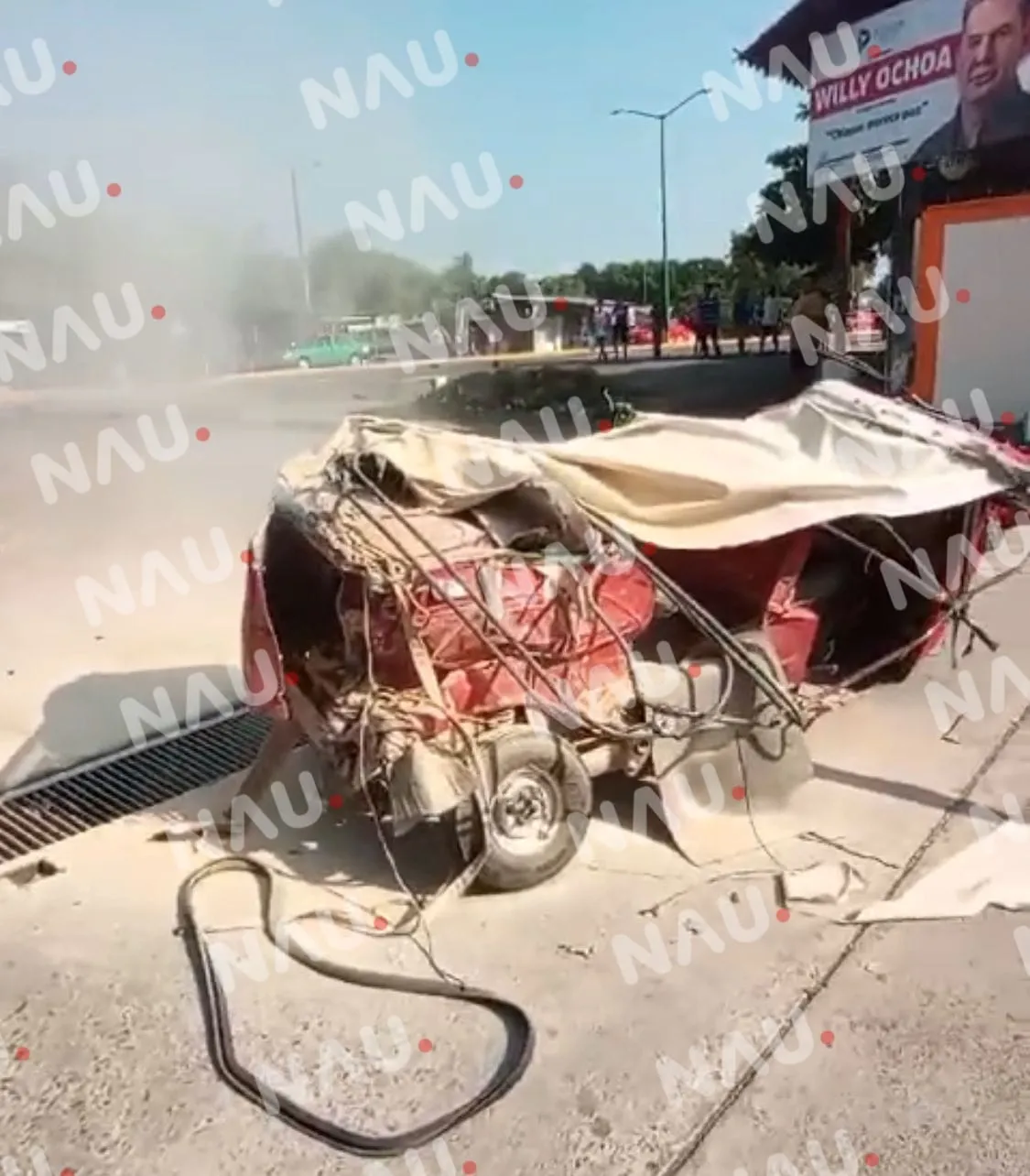 Dos lesionados de un accidente en Huehuetan