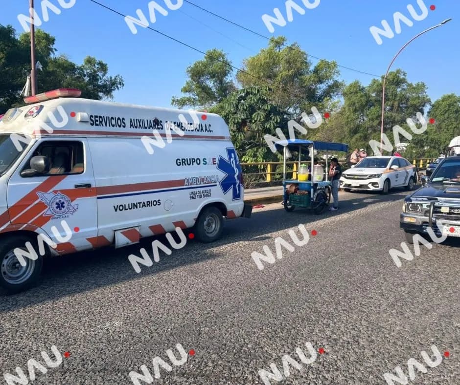 Motociclista resulta lesionado tras accidente vial en la 17 Poniente de Tapachula