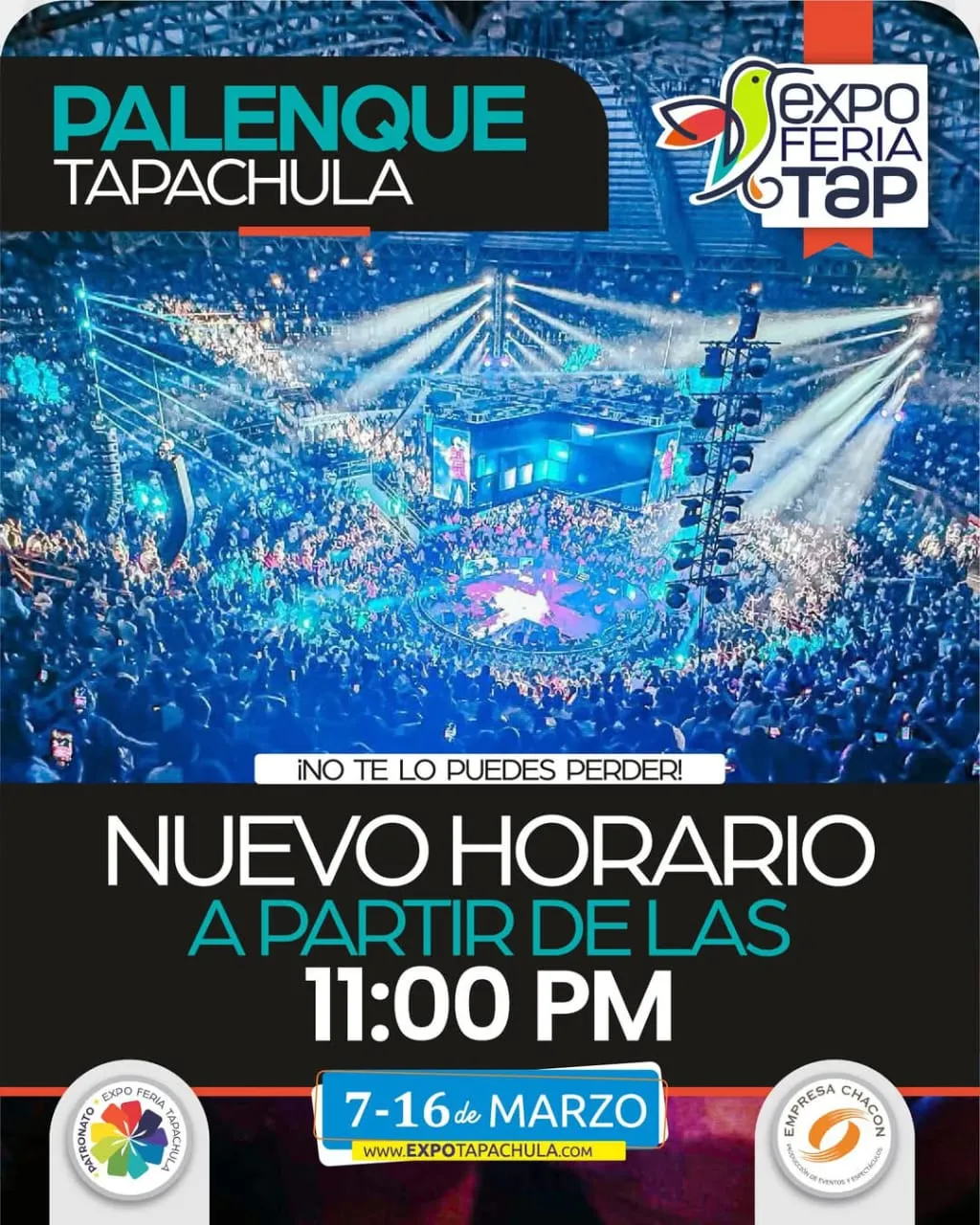 CONCIERTOS EN LA EXPO FERIA TAPACHULA 2025, TIENEN NUEVO HORARIO