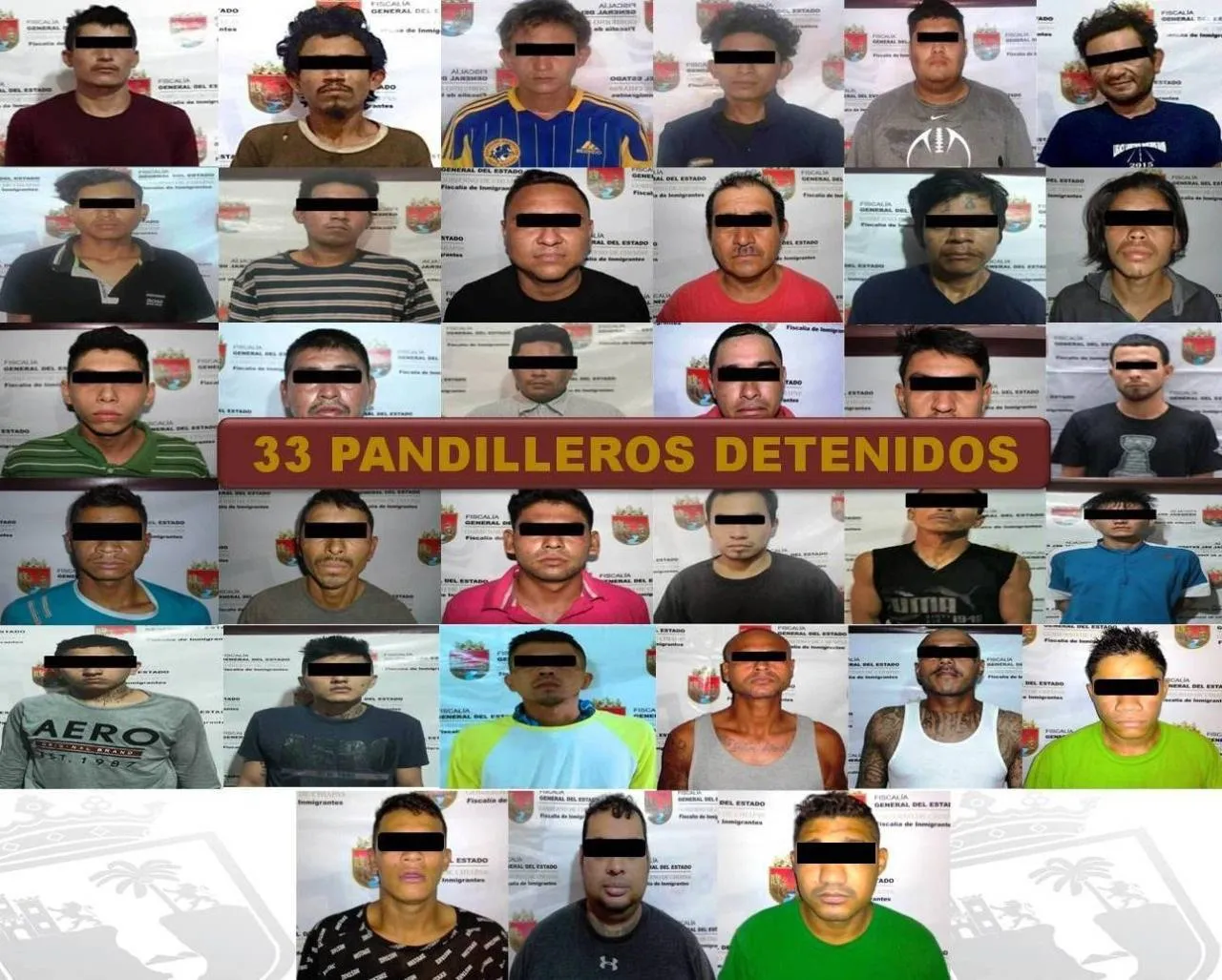 En reforzamiento del Operativo Antipandillas, FGE detiene a 33 integrantes de MS y Barrio 18