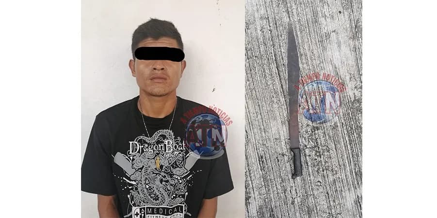 Detiene policía estatal preventiva a sujeto que amenazaba a sus vecinos