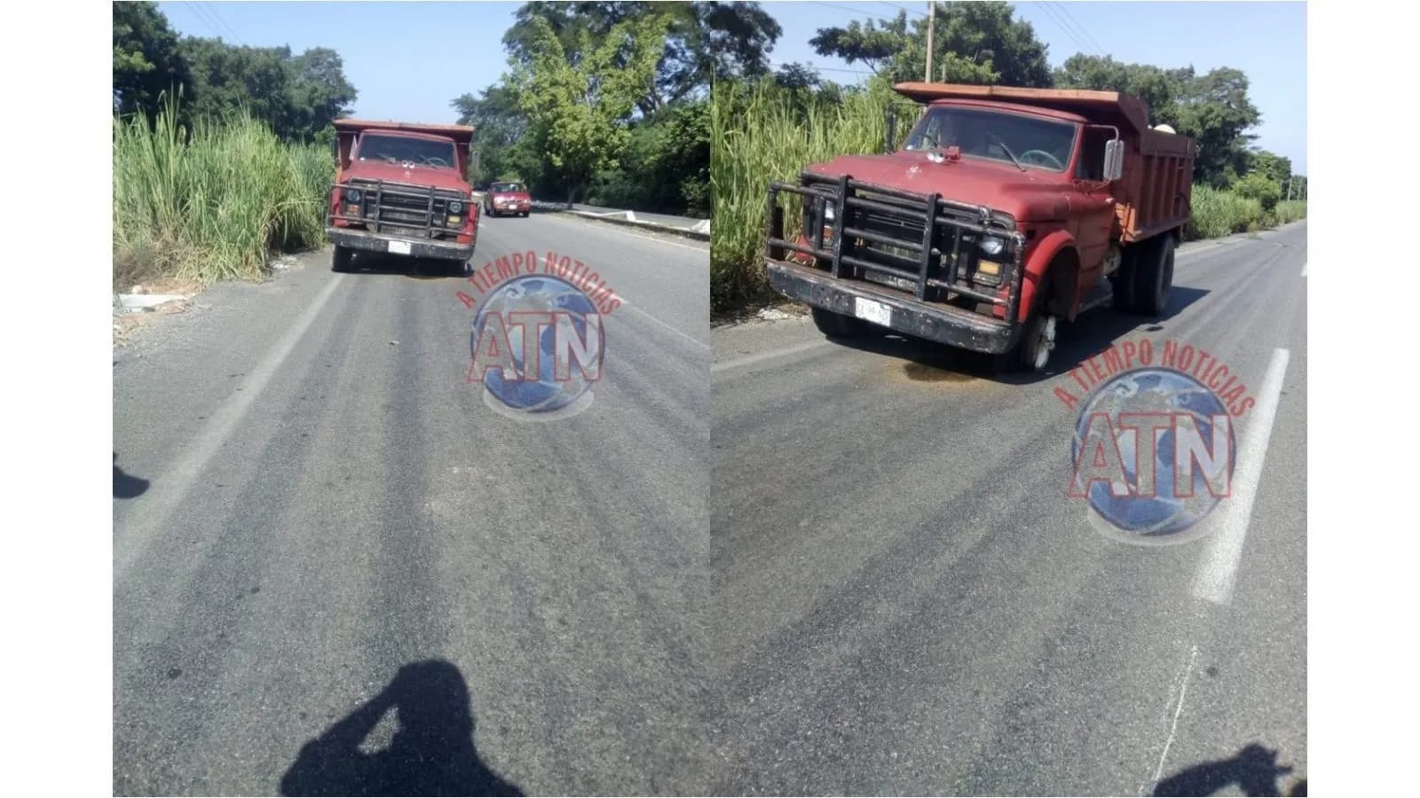 Se descompuso y lo reportaron como camión volcado