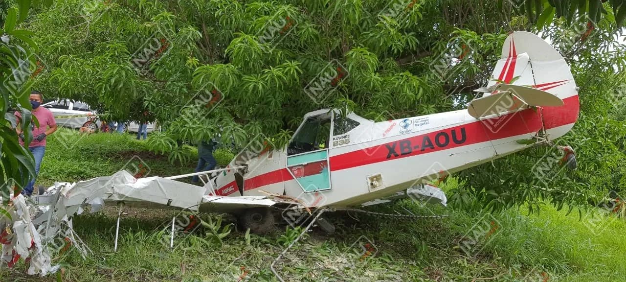 Avioneta se desploma en la autopista donde salía para fumigar