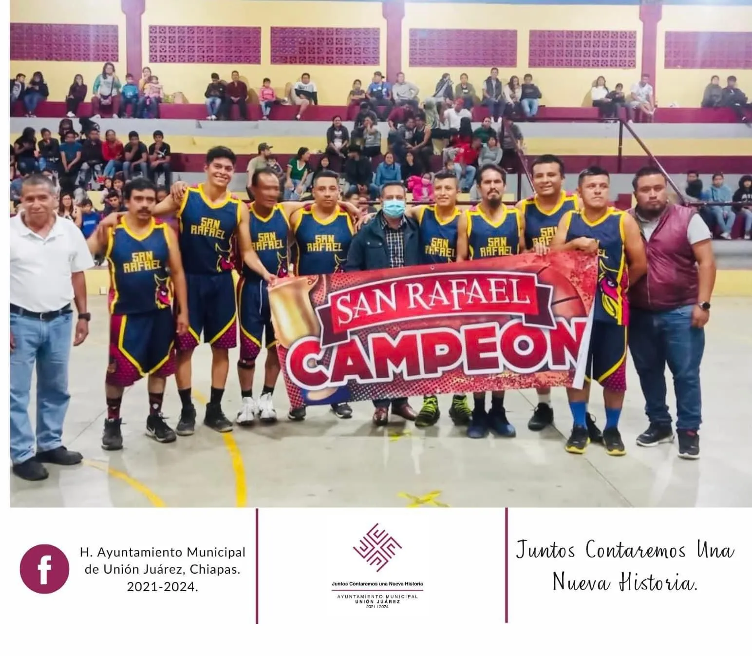 El alcalde municipal, asiste a premiacion del “1er. Gran Campeonato de Básquetbol Municipal