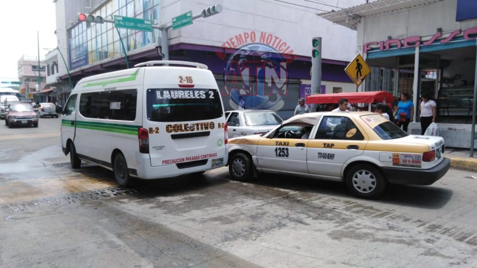 Chocaron en el centro de Tapachula