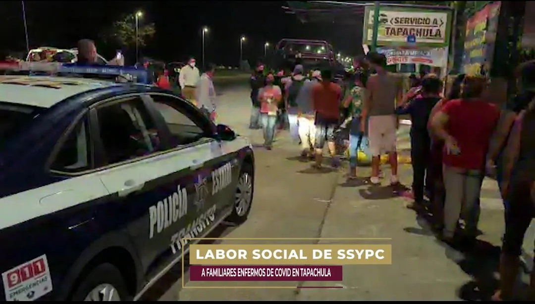 SERVICIO A LA COMUNIDAD || Policías de la SSyPC reparten alimento a familiares de pacientes en Tapachula.