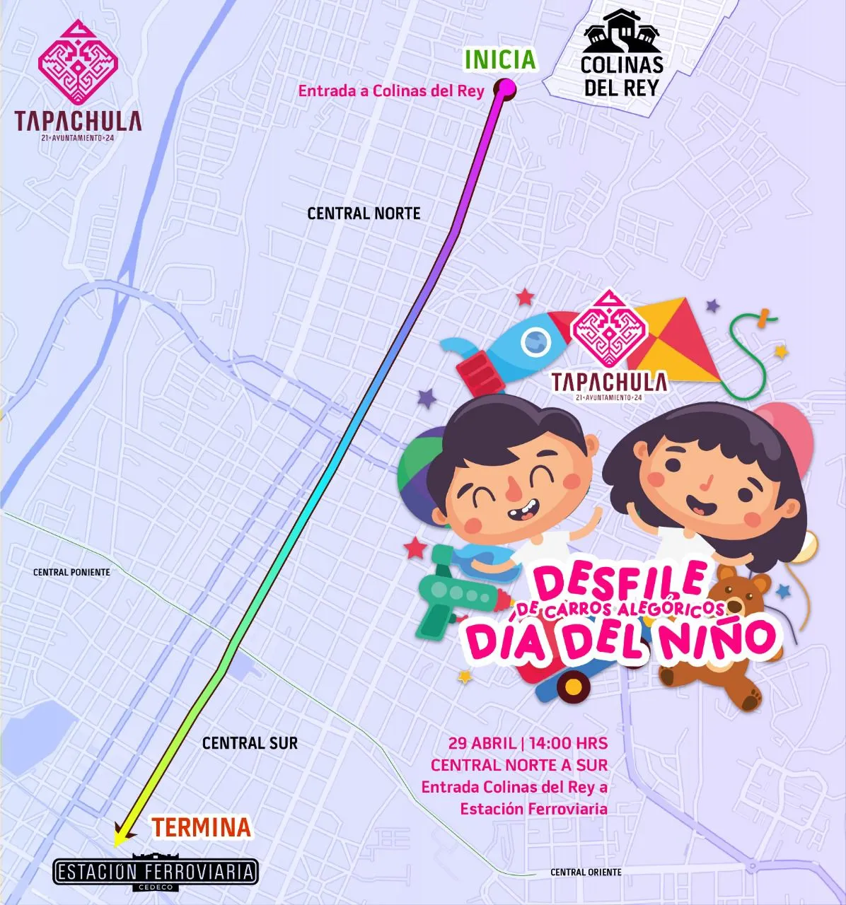 ESTE VIERNES EL DESFILE DE CARROS ALEGÓRICOS POR EL DÍA DEL NIÑO EN TAPACHULA