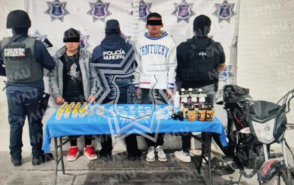 Detiene Policía Municipal de San Cristóbal a dos personas por posesión de droga