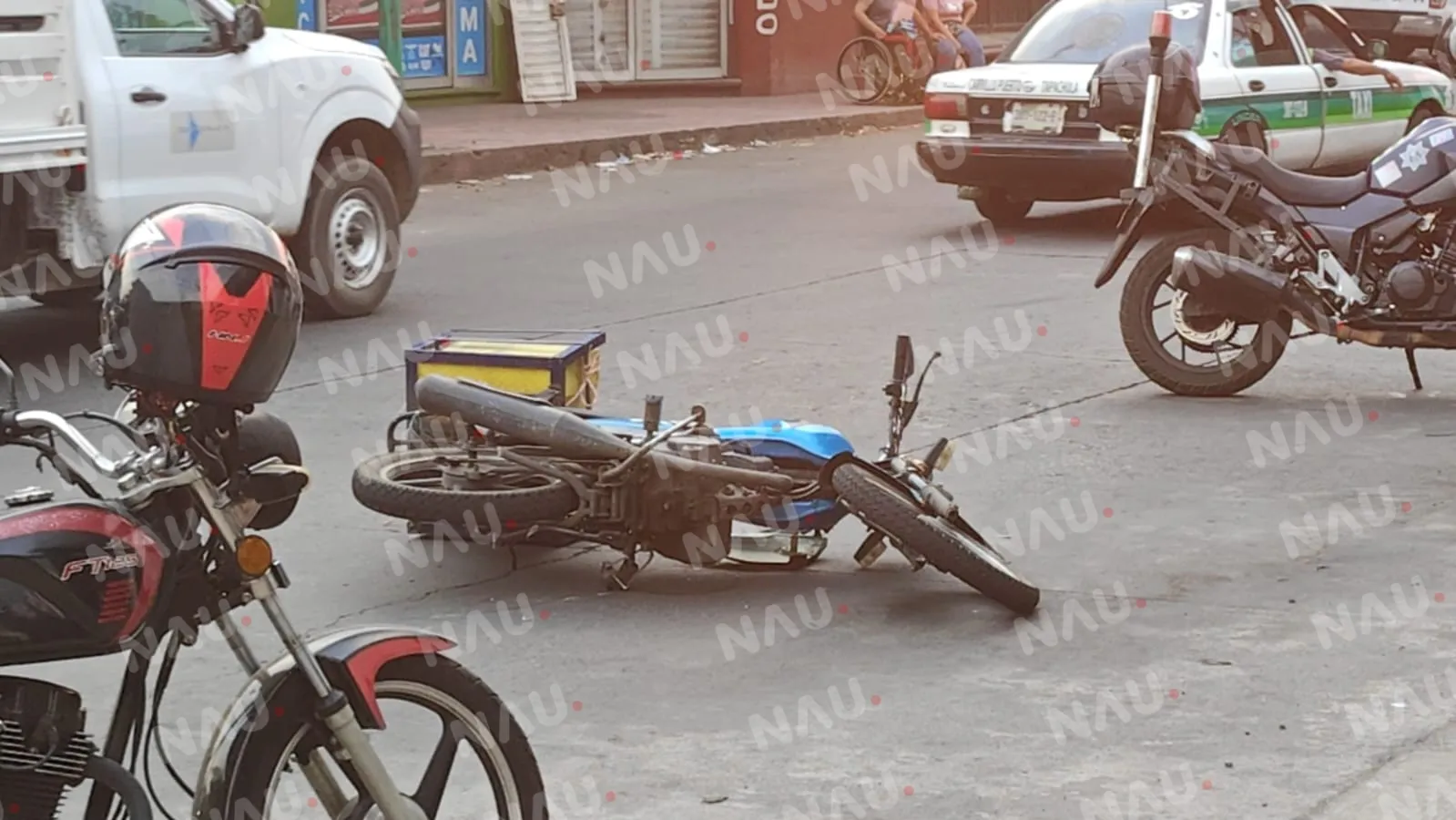 Motociclista resulta herido tras ser impactado por un vehículo que se dio a la fuga