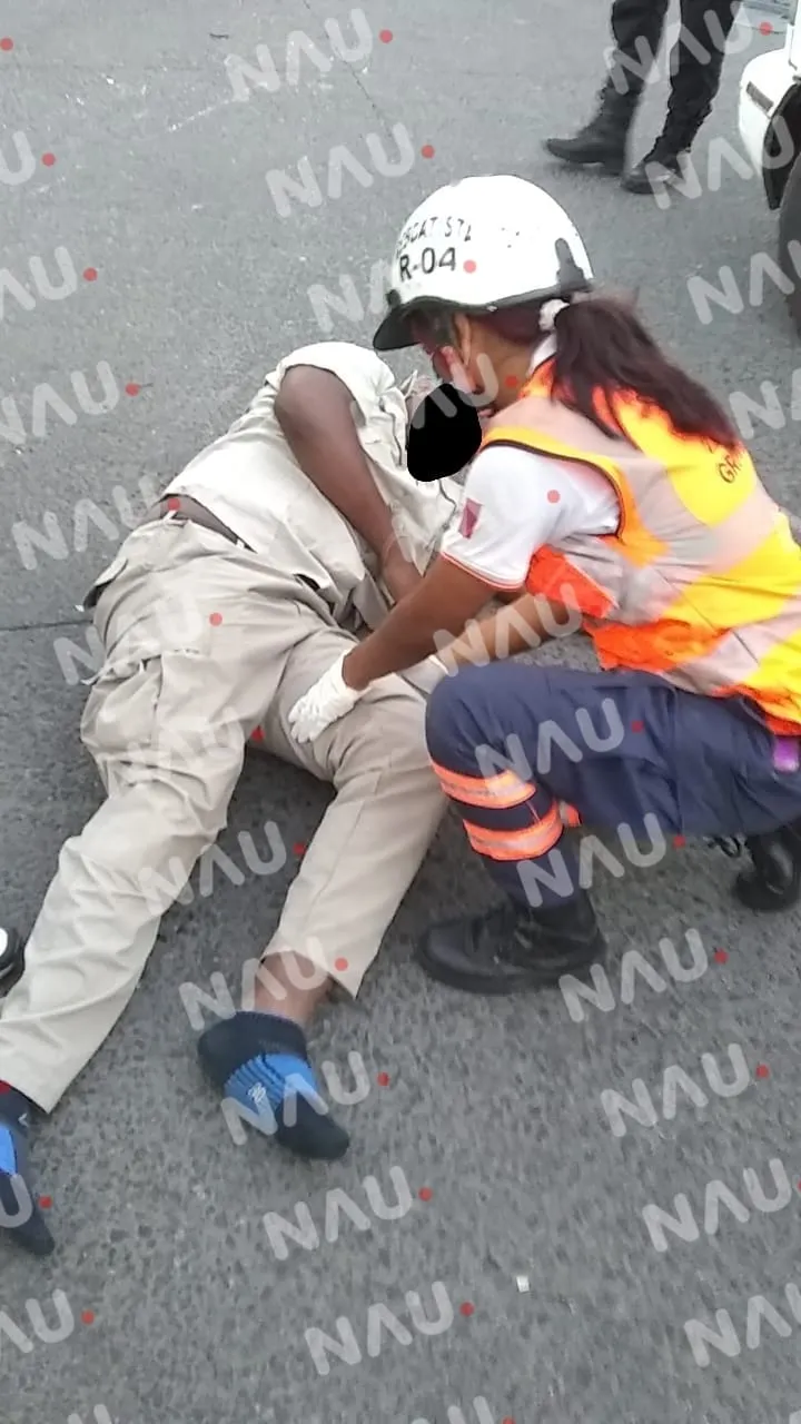 Motocilista lesionado al ser derribado por otro ciclo motor