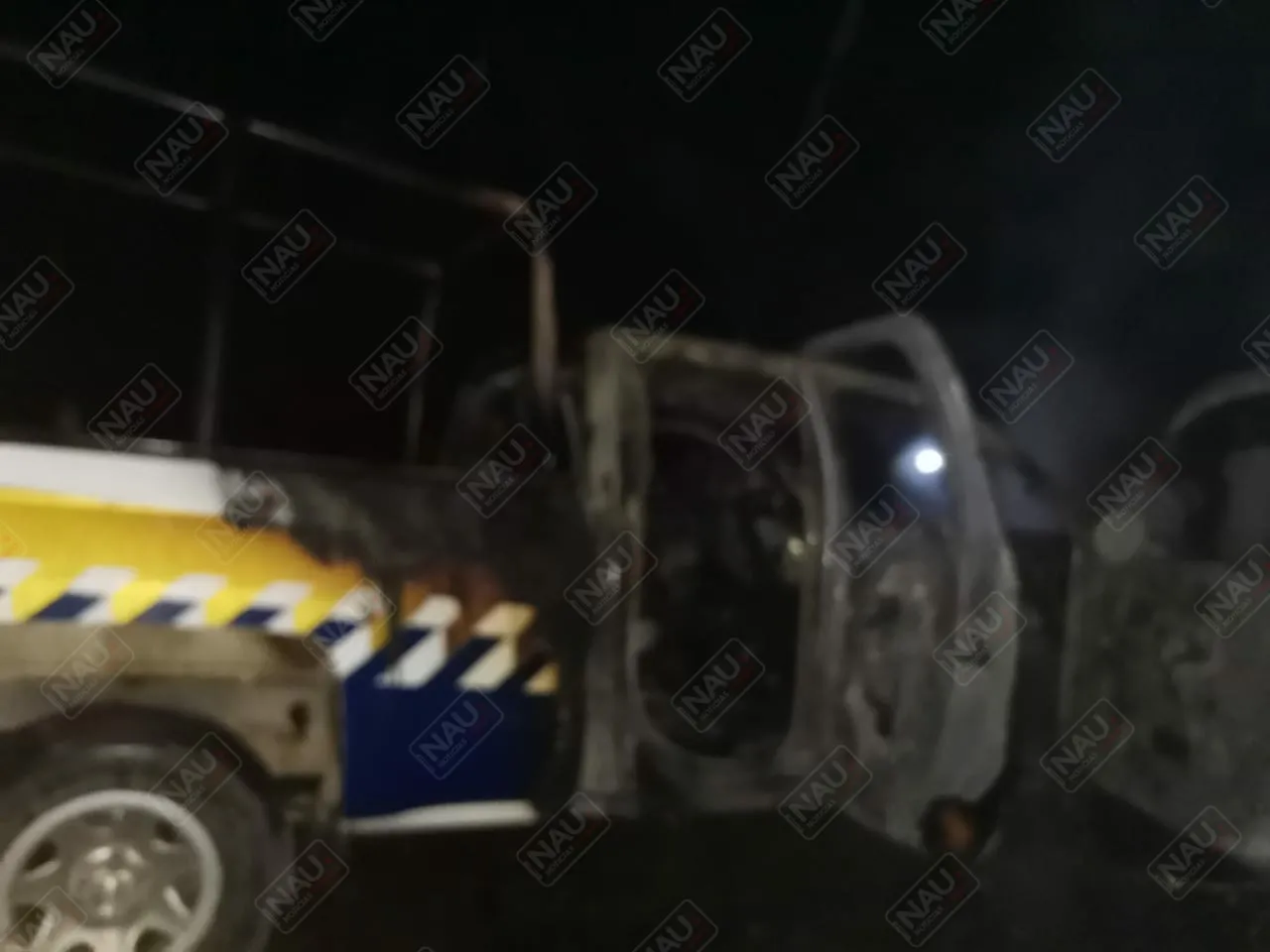 Incendian patrulla en Suchiate