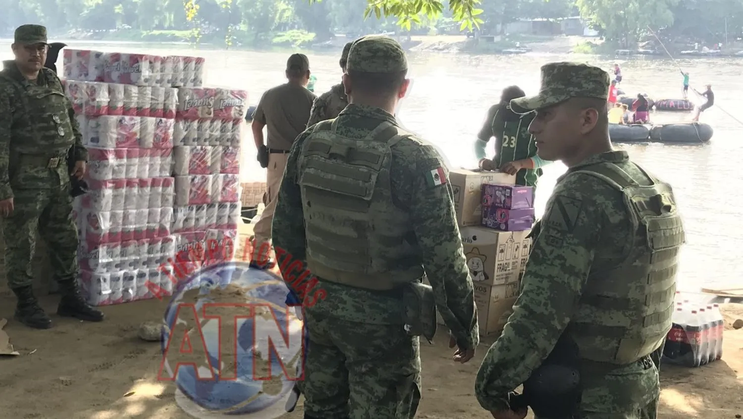 La madrugada de este miércoles la Guardia Nacional se desplegó al rio Suchiate