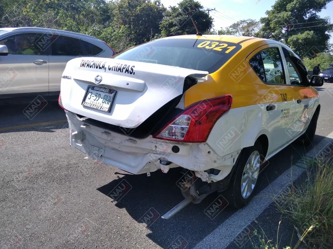 Choque por alcance deja solo daños