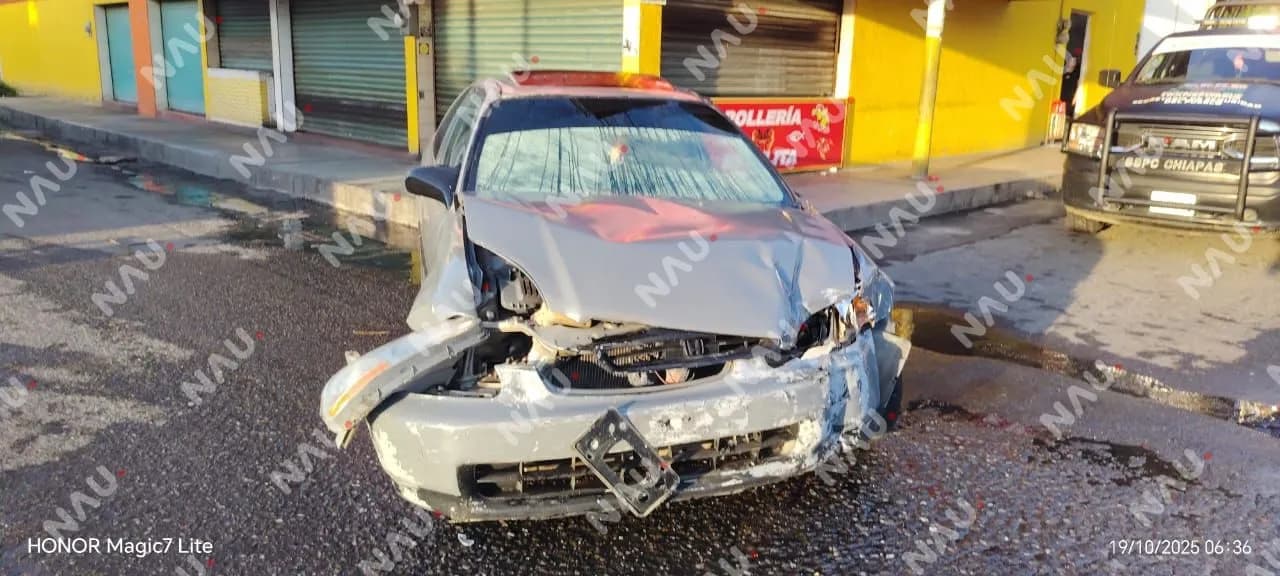 Nueve lesionados deja choque entre vehículo particular y combi de pasaje en Tapachula