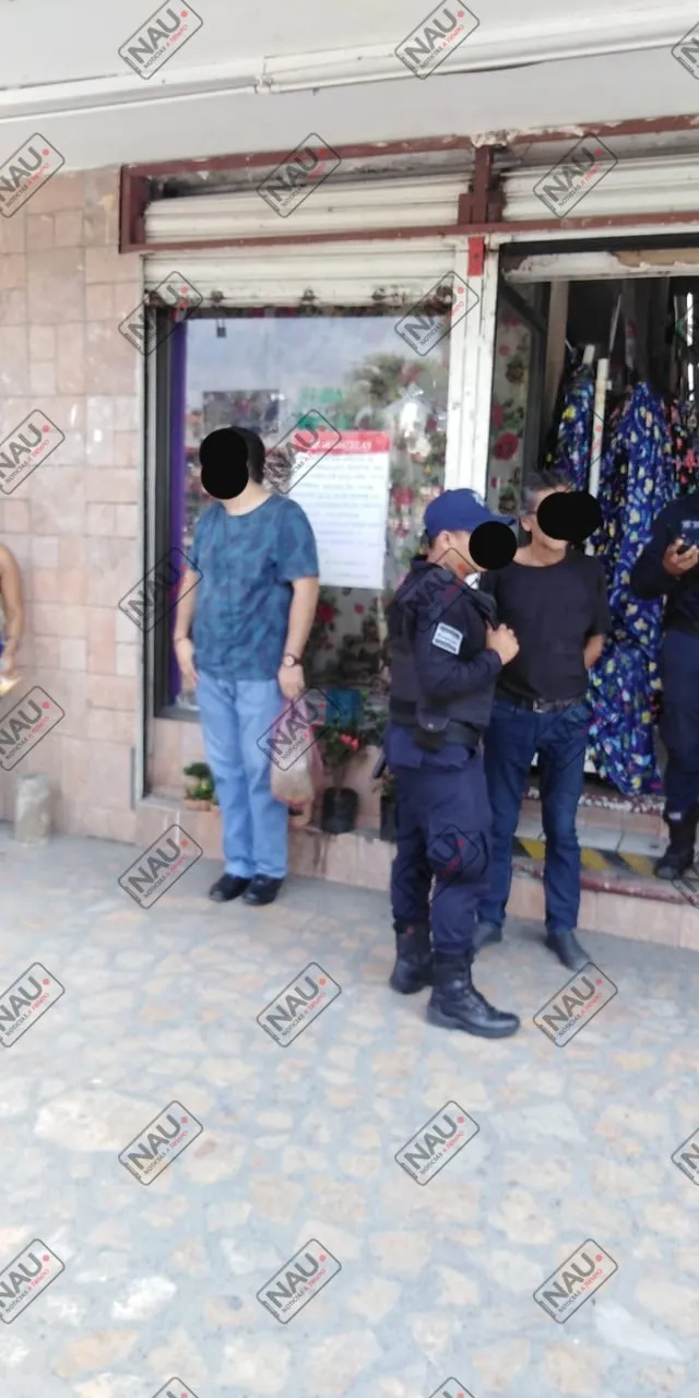 Detienen a sujeto qué presuntamente robo en una tienda de telas