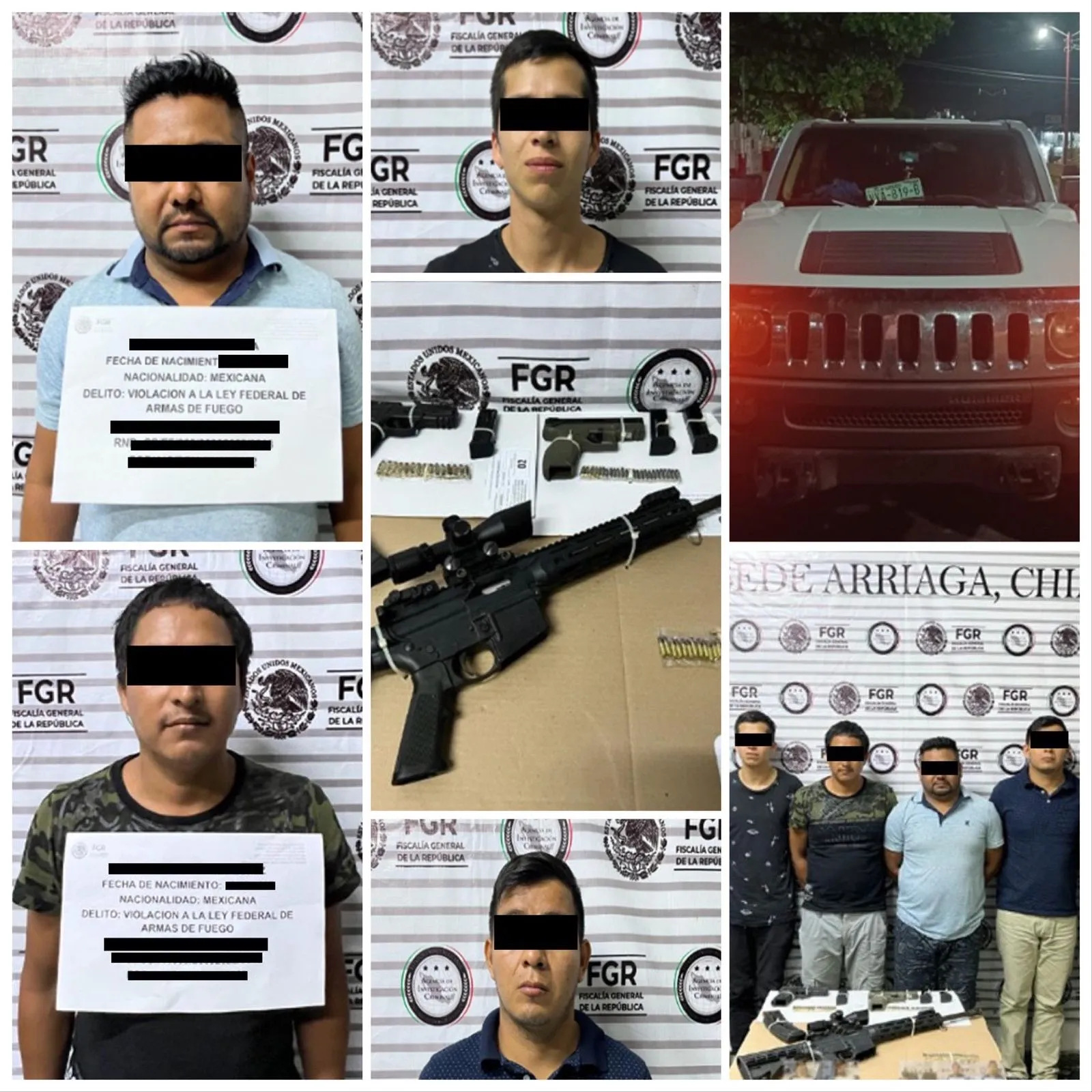 POR PORTACIÓN DE ARMAS DE FUEGO FGR INICIA INVESTIGACIÓN CONTRA CUATRO PERSONAS EN CHIAPAS
