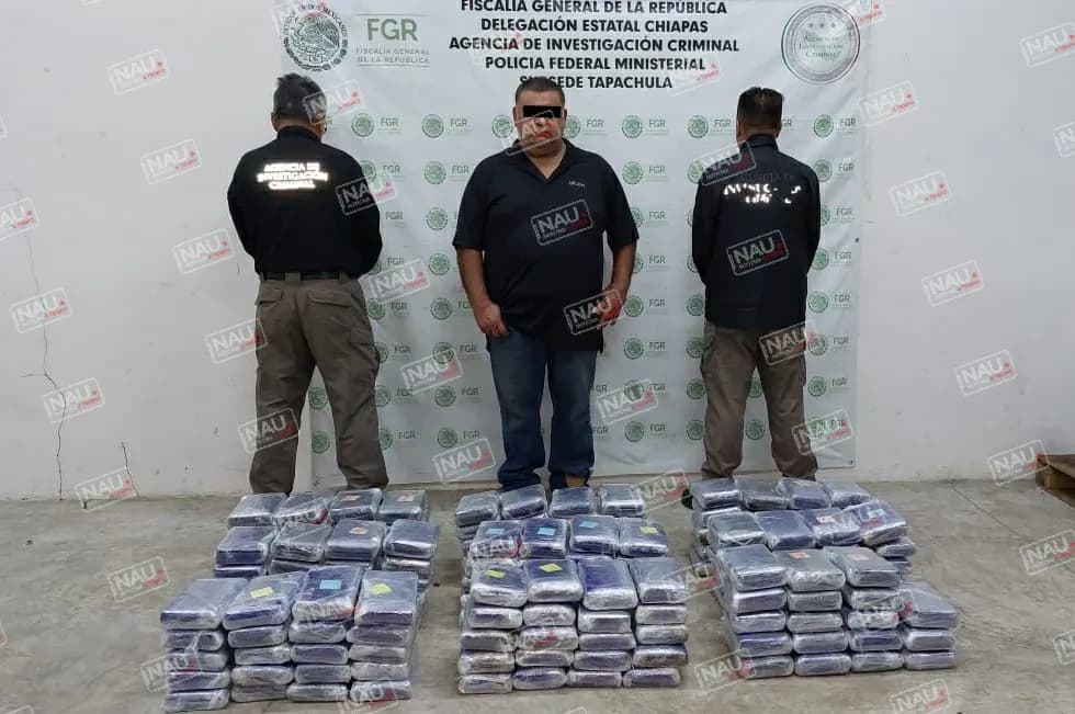 Pierde el narco más de 78 millones de pesos al decomisar 178 paquetes de cocaína en Huixtla.