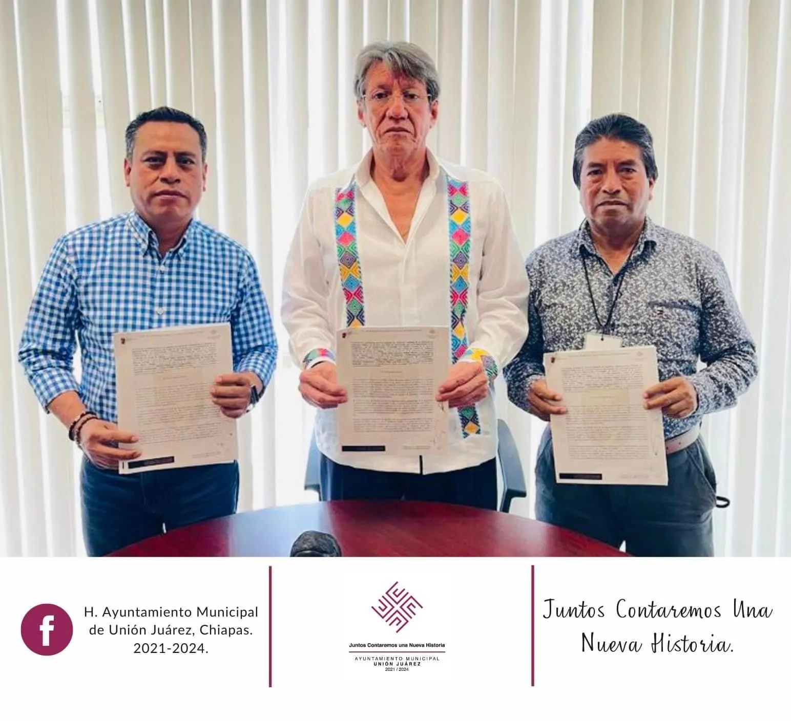 Ayuntamiento de Unión Juárez Celebra firma de convenio de colaboración con el Centro Estatal de Control de Confianza Certificado de Chiapas