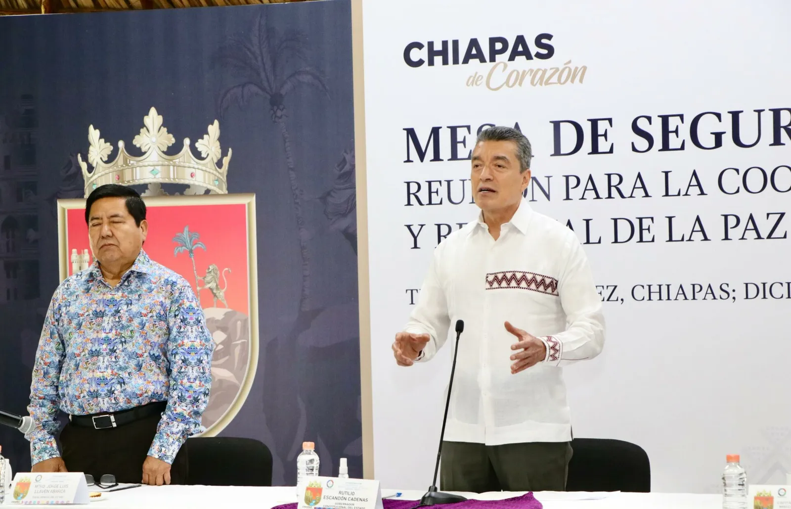 Encabeza Rutilio Escandón última sesión de la Mesa Estatal para la Construcción de la Paz y la Seguridad
