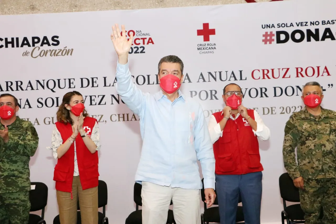 Participa Rutilio Escandón en arranque de la Colecta Anual Cruz Roja Mexicana 2022