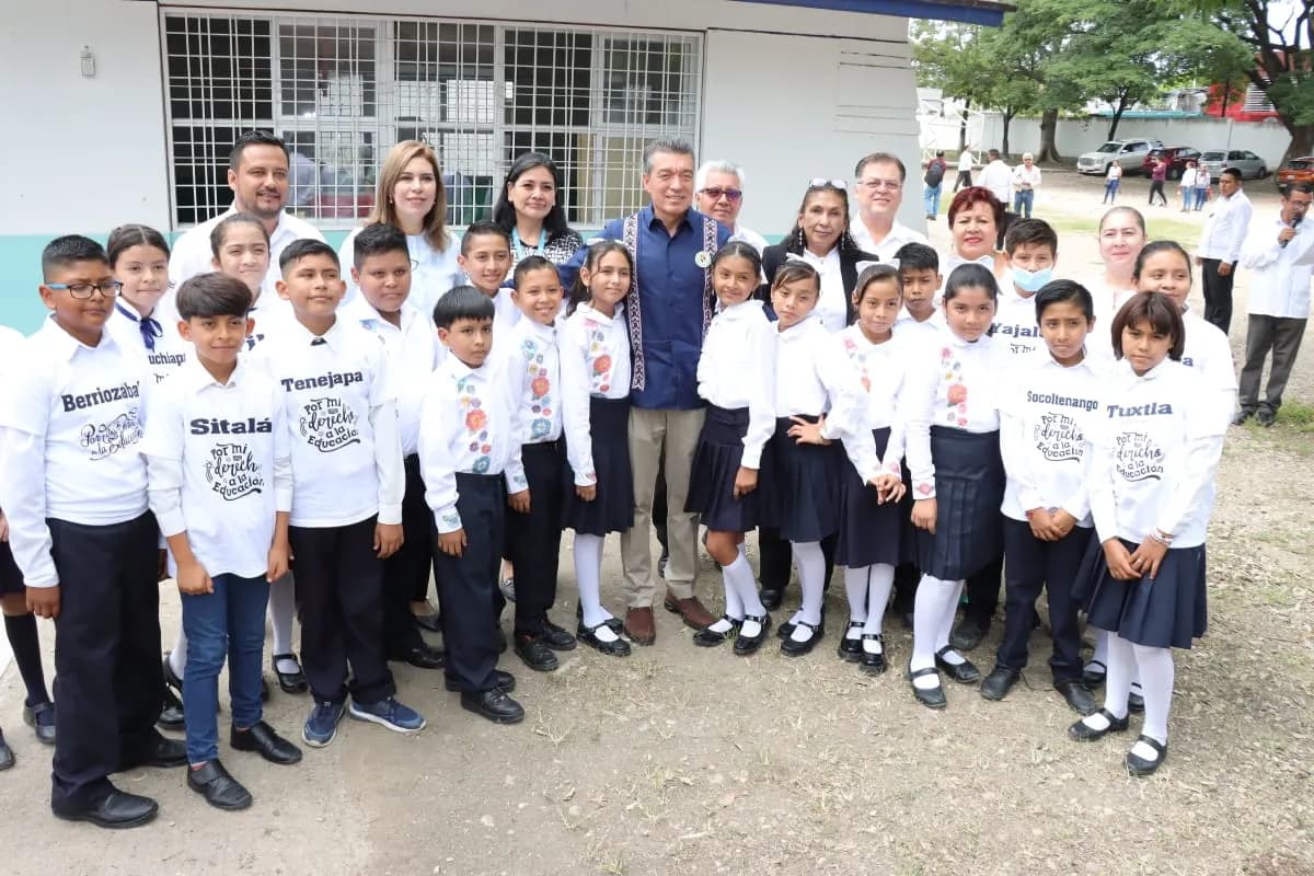 Rutilio Escandón inaugura el Ciclo Escolar 2023-2024 desde la Escuela Primaria “Plan de Ayala”, en Tuxtla Gutiérrez
