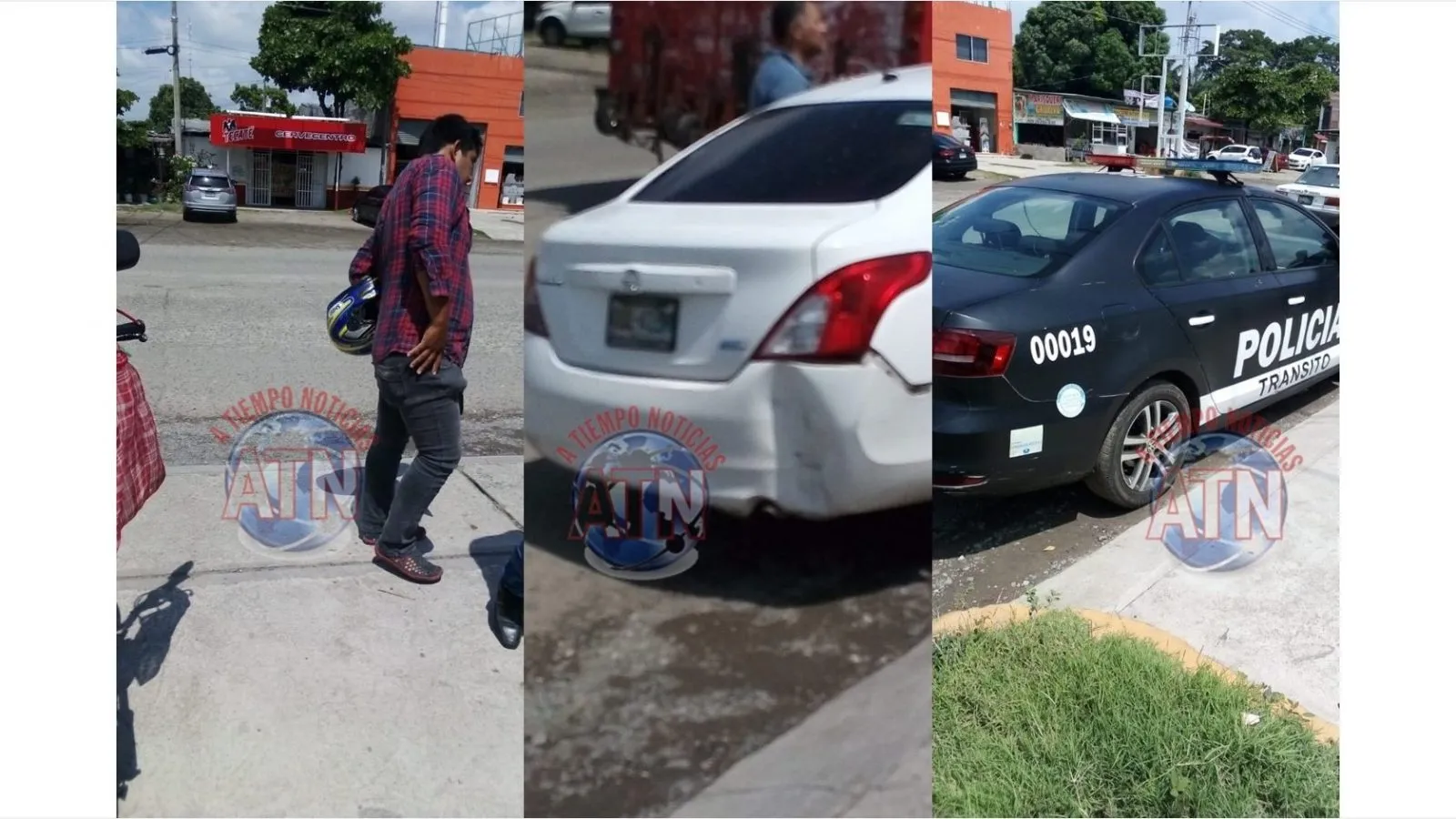 Motociclista se estrella contra un automóvil