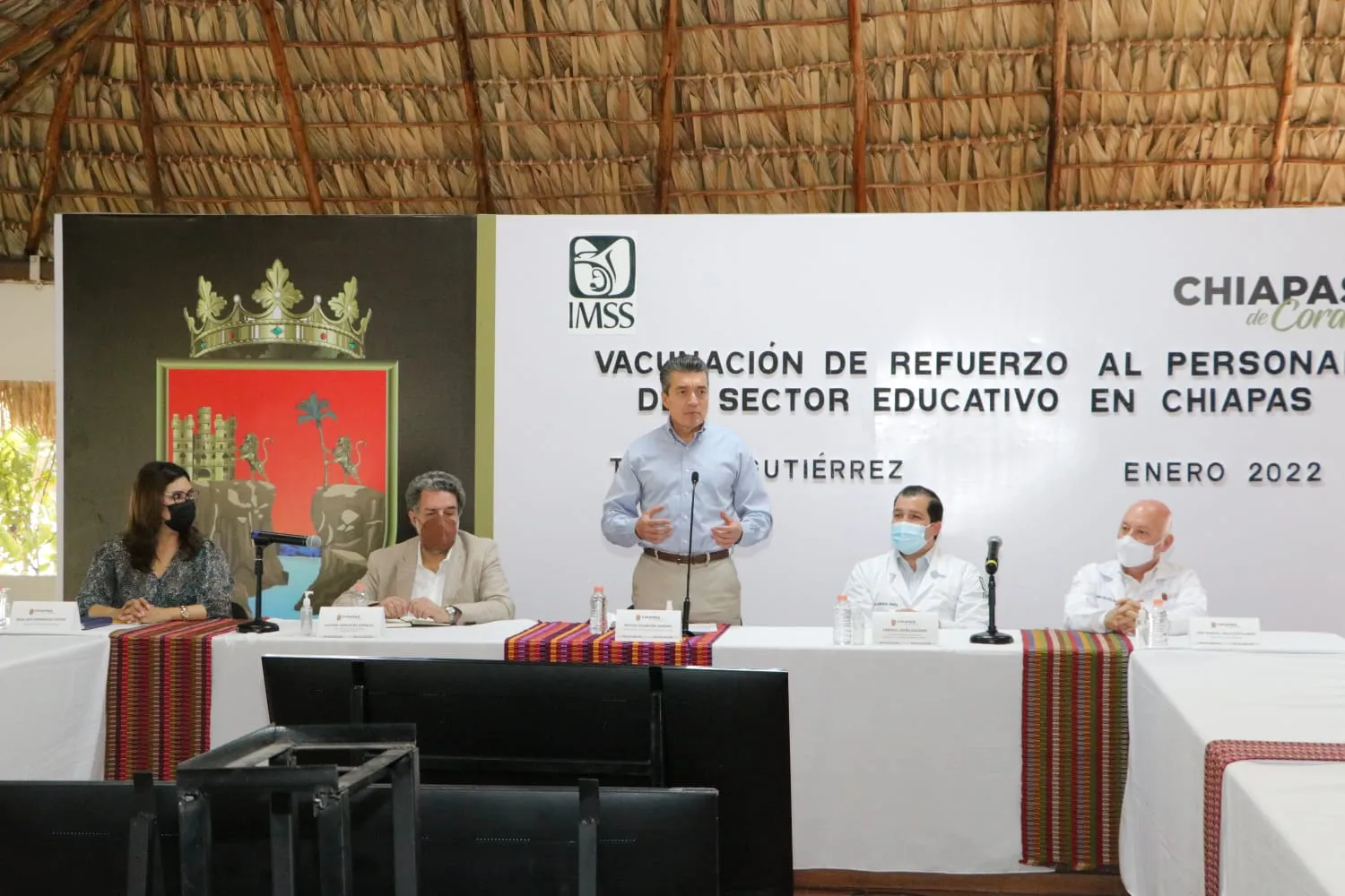 Rutilio Escandón, Luciano Concheiro y Zoé Robledo anuncian vacunación de refuerzo anticovid a personal educativo