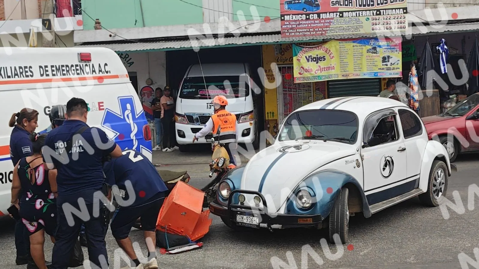 Motociclista lesionado tras choque en Tapachula, Chiapas