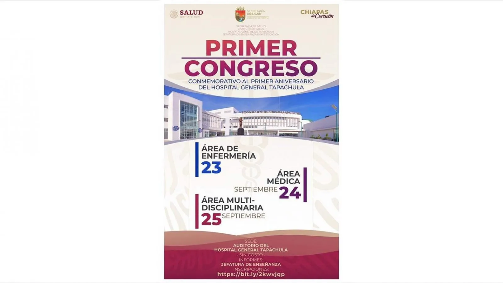 Invitan A Primer Congreso Conmemorativo Al Primer Aniversario Del Hospital General De Tapachula