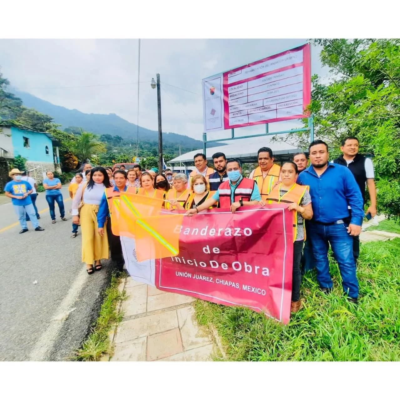 Banderazo de inicio de obra “Rehabilitación del Andador Urbano”, en el ejido La Trinidad
