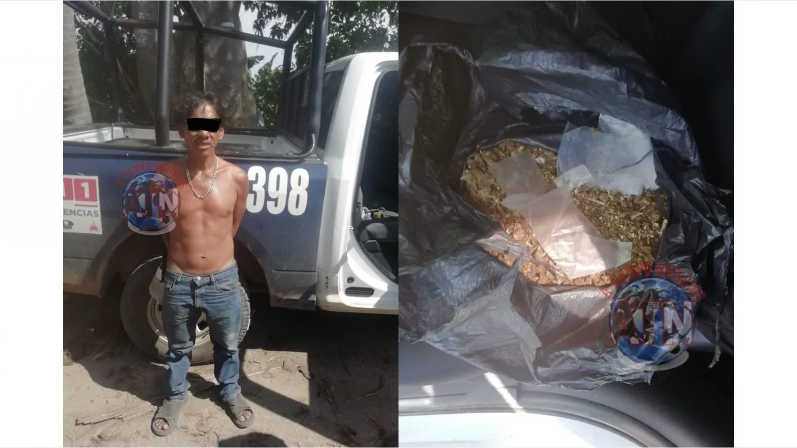 Guatemalteco detenido con 59 grapas de Cristal y 25 bolsitas de marihuana